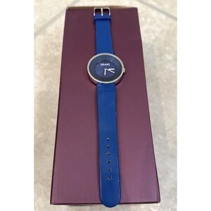 Crayo Unisex watch day date Quartz analog 40mm silver tone Blue SPANISH DAY Runs